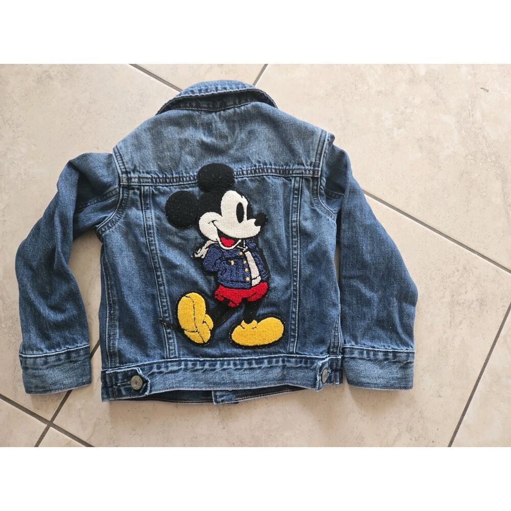 Baby Gap Disney Jean Jacket Youth 4 Years Mickey Mouse Blue Denim EUC